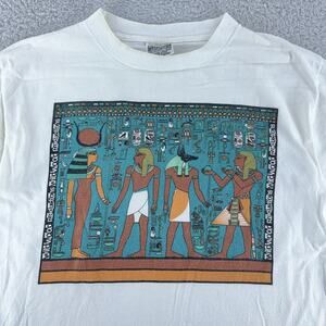 Vintage Wildwood Productions Shirt Mens M Egyptian Hieroglyphics Graphic 90s